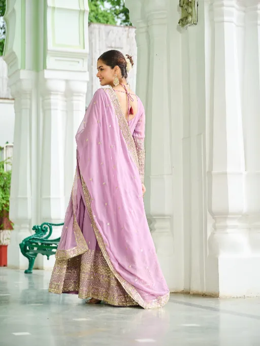 LW-9270 Faux Readymade Georgette Embroidered Gown Collection - Image 6