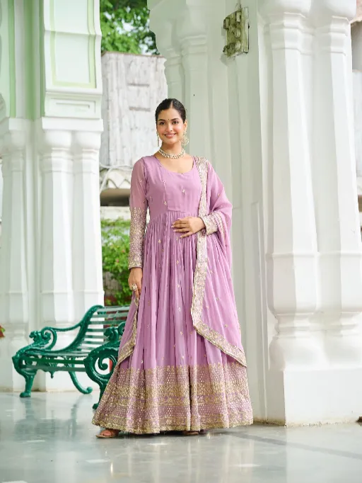 LW-9270 Faux Readymade Georgette Embroidered Gown Collection - Image 12