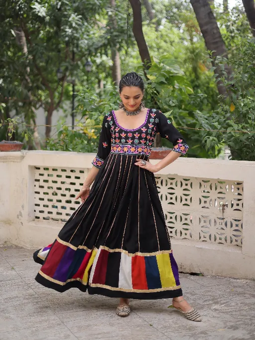 LW 9272 Readymade Roman With Multicolour Navratri Gown Catalog