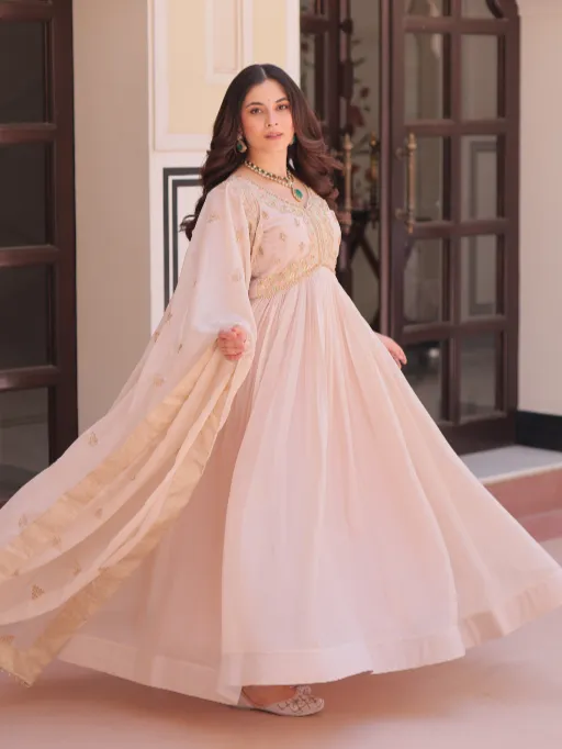 LW 9298 Readymade Star Georgette Embroidered Gown Collection - Image 6