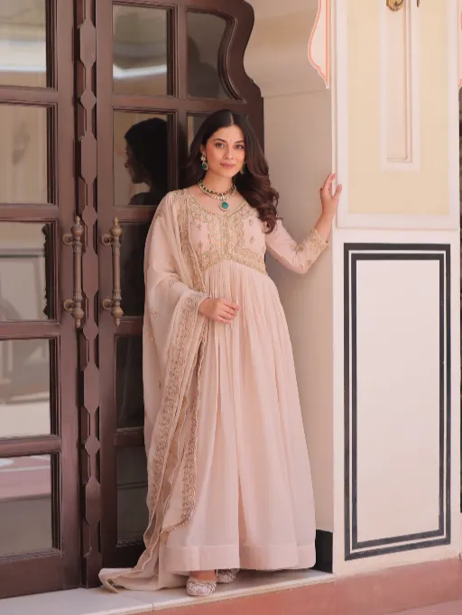 LW 9298 Readymade Star Georgette Embroidered Gown Collection - Image 7