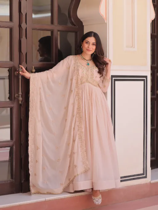 LW 9298 Readymade Star Georgette Embroidered Gown Collection - Image 8