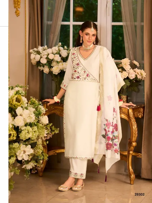 Lily And Lali Readymade Wholesale Phulkari Viscose Salwar Suit - Image 4