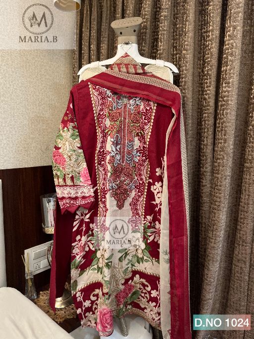 Maria B D.No 1024 Readymade Cotton Embroidery Pakistani Suit Collection — Wholesale Salwar Suits, MARIA.B wholesale from Surat - Gallery Image 4