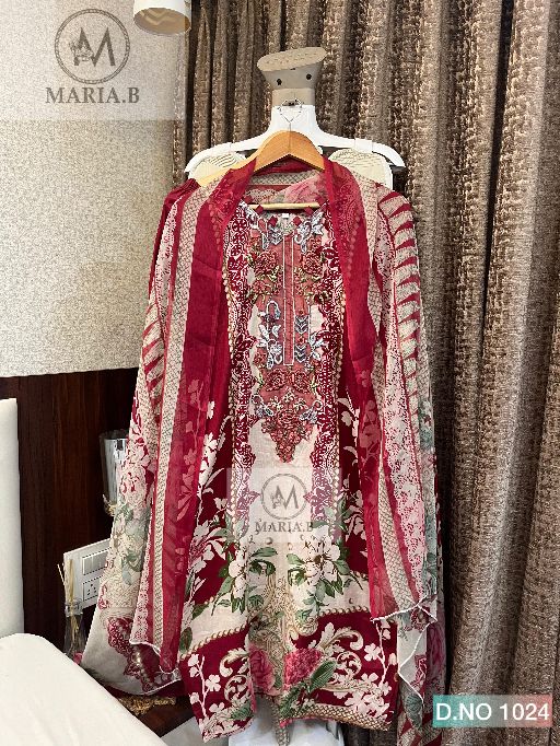 Maria B D.No 1024 Readymade Cotton Embroidery Pakistani Suit Collection — Wholesale Salwar Suits, MARIA.B wholesale from Surat — view 1
