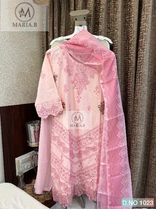 Maria.B D.No 1023 Readymade Chikankari Cotton Pakistani Suit Catalog