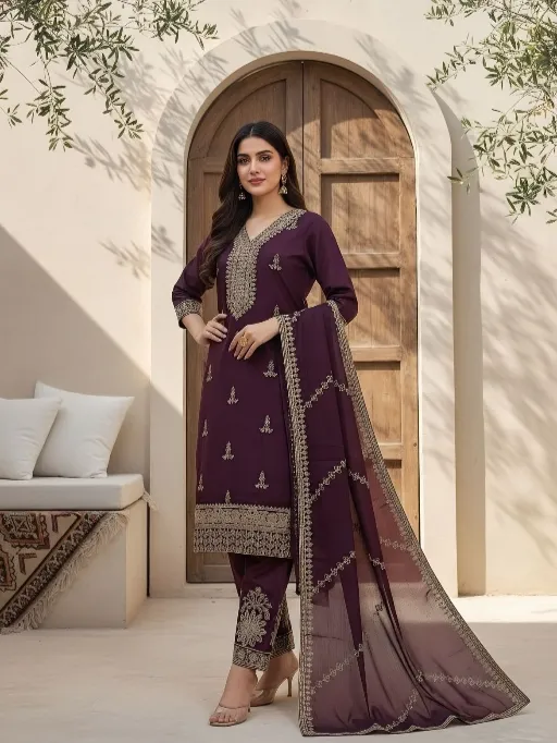 Naisha K 337 Wholesale Roman Silk Readymade Salwar Suit