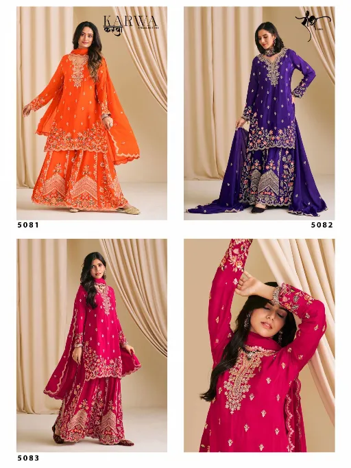 Radha Karwa Wholesale Chinon Embroidered Salwar Suit Collection - Image 8