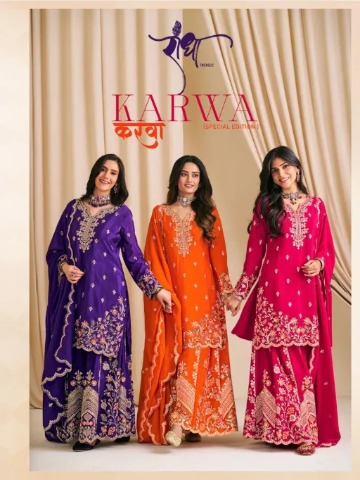 Radha Karwa Wholesale Chinon Embroidered Salwar Suit Collection (8)