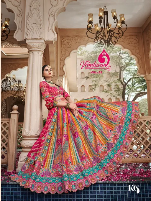 Rayol Vrindavan Vol 59 Banarasi Silk Designer Lehenga Choli Collection - Image 3