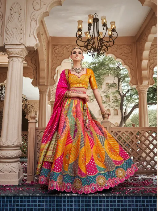 Rayol Vrindavan Vol 59 Banarasi Silk Designer Lehenga Choli Collection - Image 5