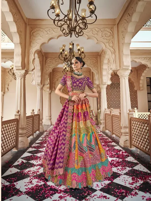 Rayol Vrindavan Vol 59 Banarasi Silk Designer Lehenga Choli Collection - Image 9