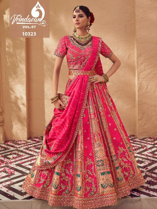Royal Vrindavan Vol 57 Premium Banarasi Silk Zarkan Lehenga Choli - Image 4