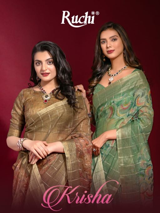 Ruchi Krisha Linen Silk Digital Print Saree Collection