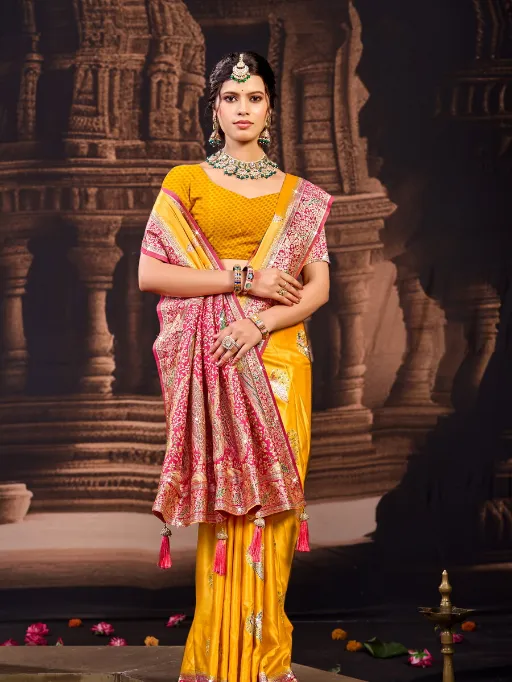 Saroj Twinkle Satin Saroski Vol 1 Wholesale Traditional Satin Silk Saree Catalog - Image 4