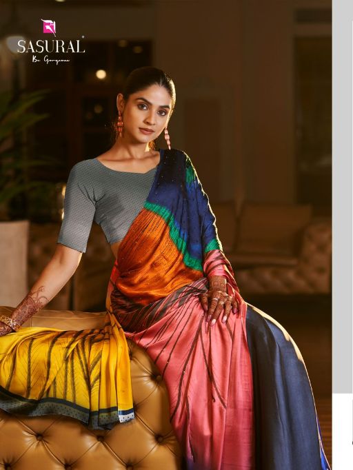Sasural Mor Pankh Satin Silk Stone Diamond Work Saree Collection