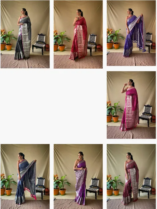 Sctf Khicha Silk Wholesale Woven Traditional Saree Collection - Image 6