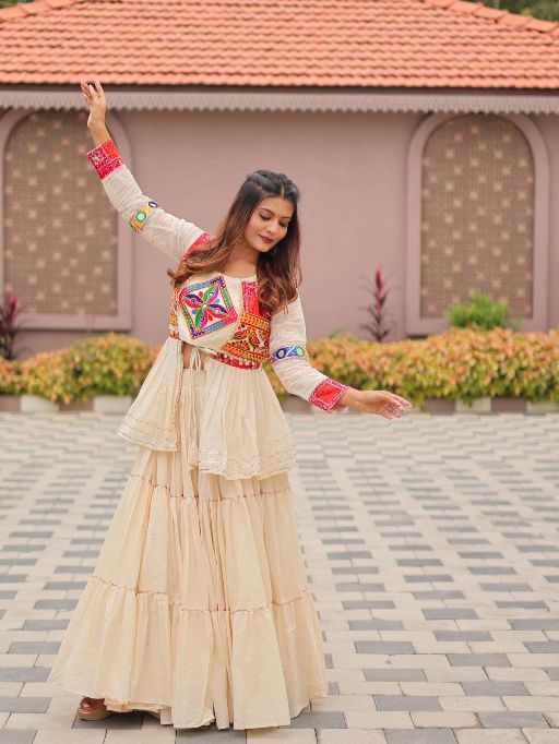 Src 120 Pure Cotton Navratri Gamathi Worked Lehenga Choli - Image 6