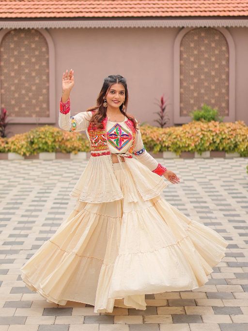 Src 120 Pure Cotton Navratri Gamathi Worked Lehenga choli