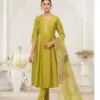 Vamika Rubina Vol 1 Viscose Roman Silk Work Kurti With Bottom Dupatta