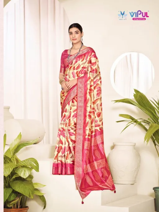 Vipul Angora Wholesale Silk Printed Festival Wear Saree Collection