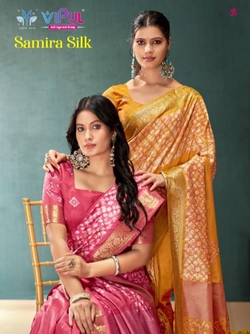 Vipul Saree Samira Silk Bhagalpuri Silk Saree Catalog
