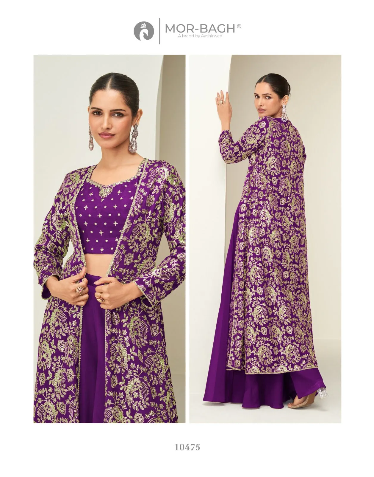 Aashirwad Mor Bagh Gunjan Chinon Silk Indo Western Set - Image 6