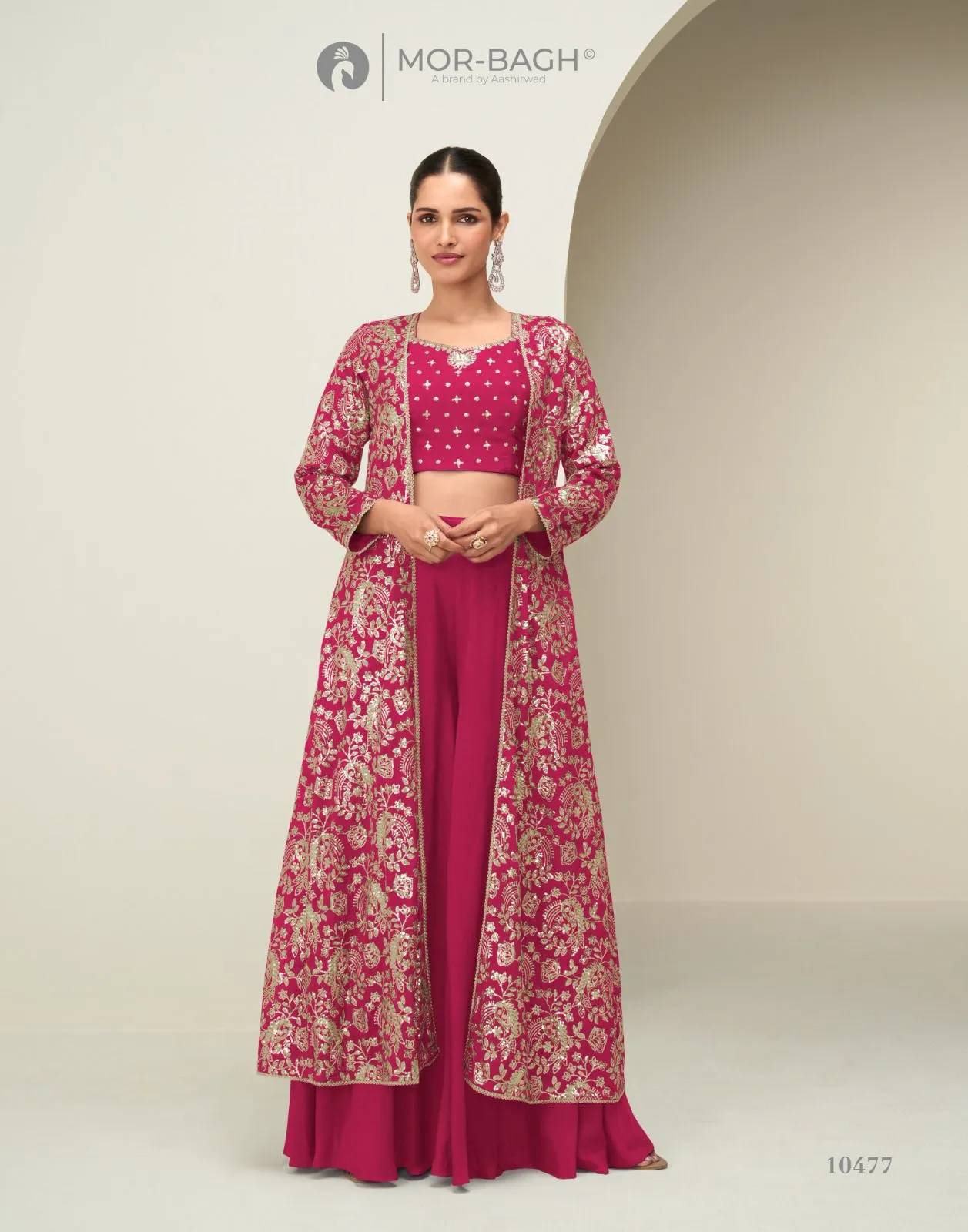 Aashirwad Mor Bagh Gunjan Chinon Silk Indo Western Set - Image 9