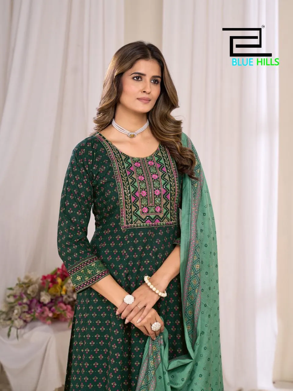 Blue Hills Ritu Special Vol 9 Rayon Anarkali Gown With Dupatta