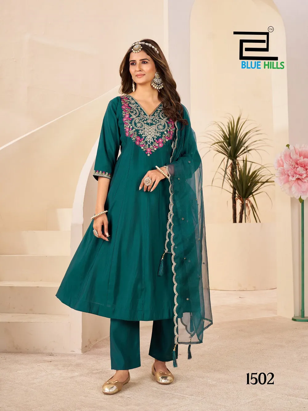Blue Hills Taj Mahal Vol 15 Roman Silk Readymade Suit
