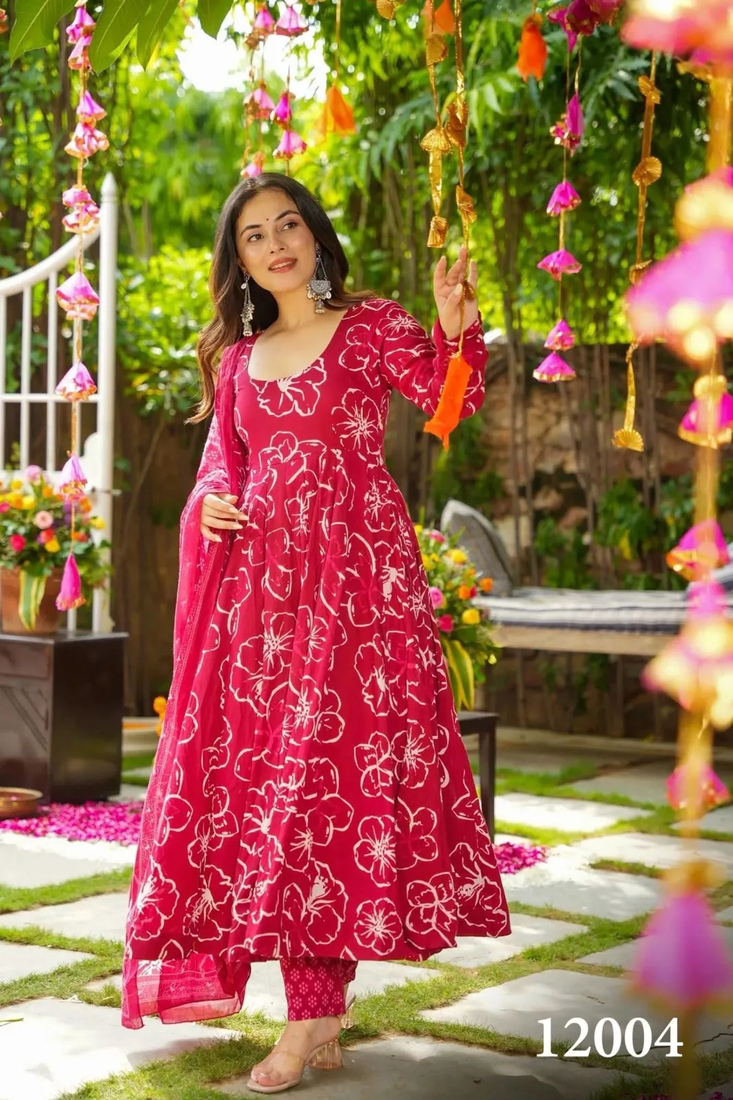 Clora Vol 12 Muslin Digital Printed Fully Flared Gown