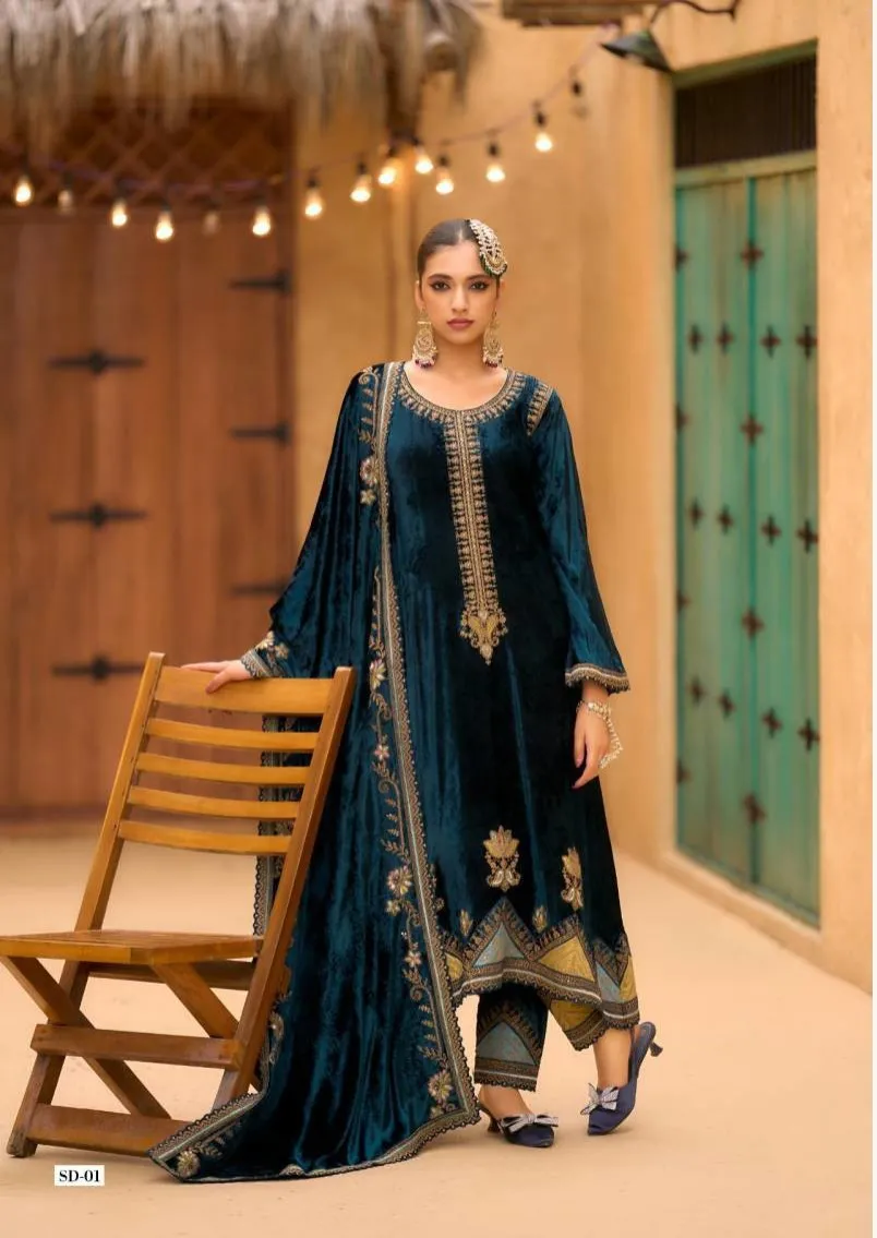 Deepsy Rang E Bahar Viscose Velvet Embroidery Salwar Suit
