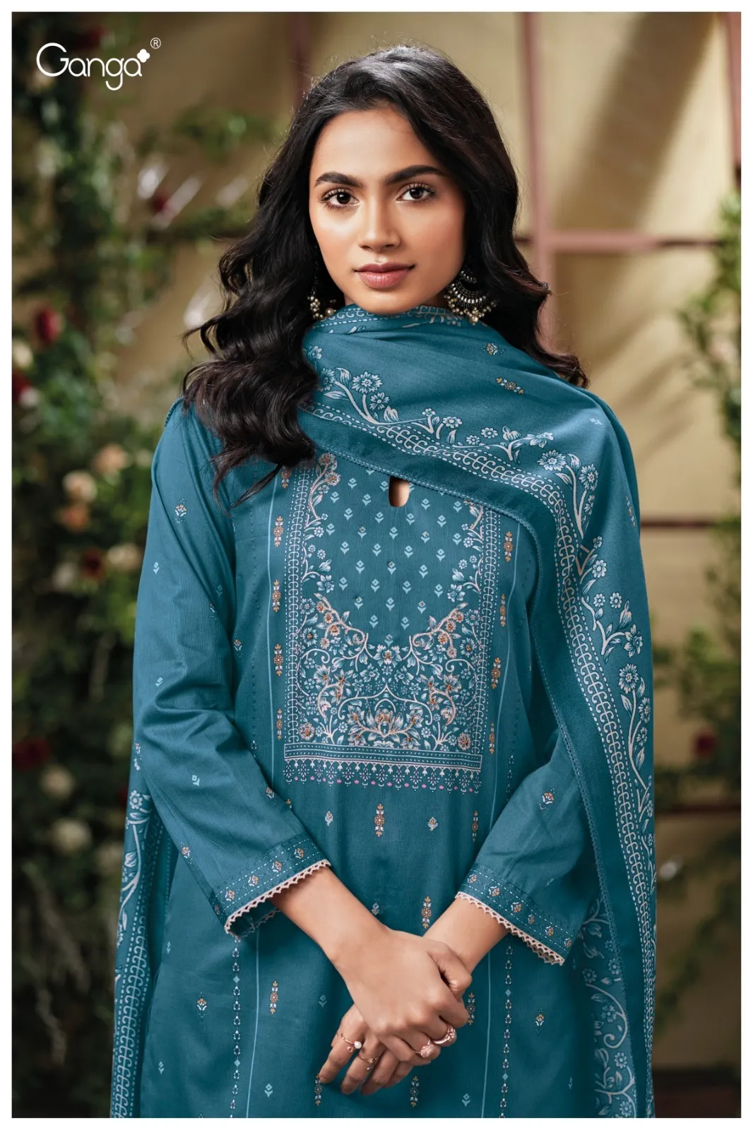 Ganga Nesha 3835 Corduroy Printed Salwar Kameez Set