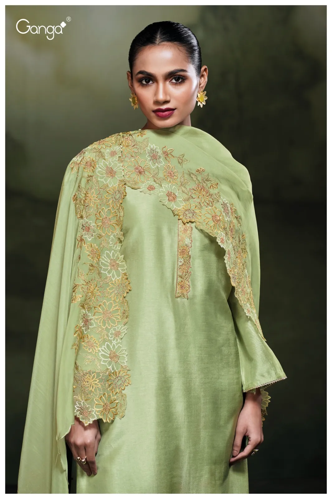 Ganga Zaya 3843 Pure Bemberg Russian Silk Salwar Suit