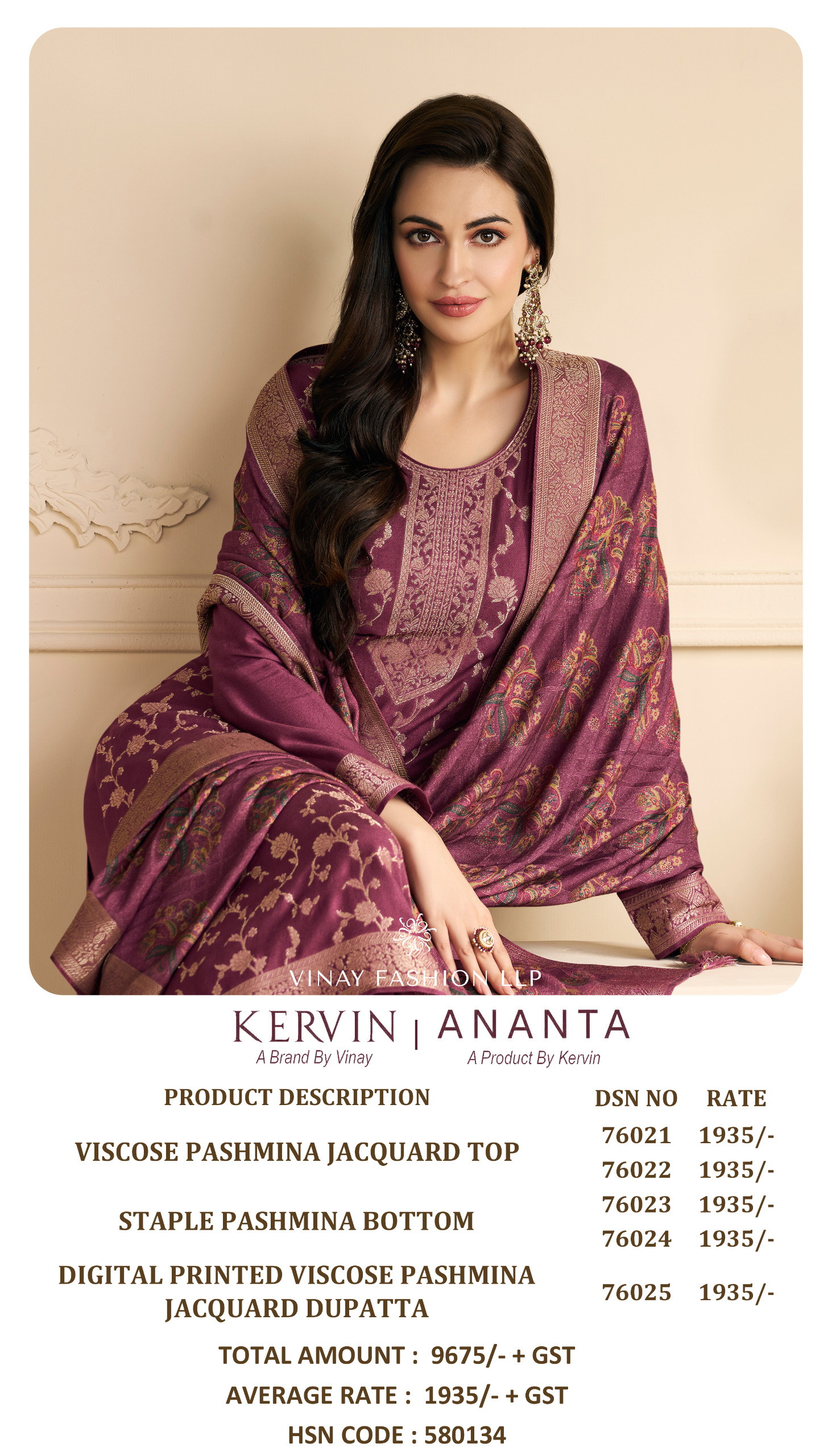 Vinay Kervin Ananta Wholesale Viscose Pashmina Salwar Kameez - Image 6