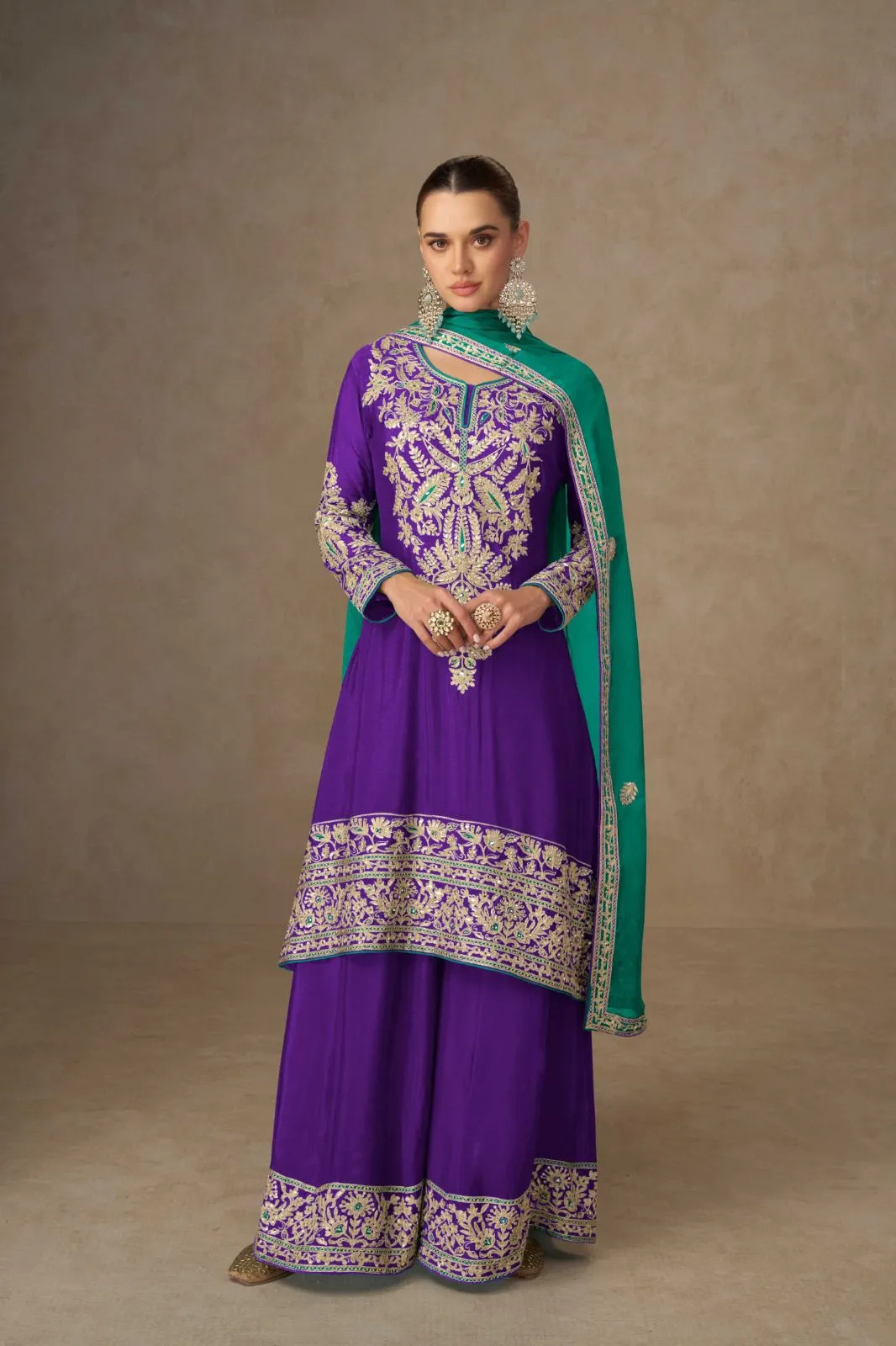 Gulkaya Lavya Real Chinon Designer Festive Wear Suits — Designer Readymade Suits, Vardan Ethnic wholesale from Surat — view 1