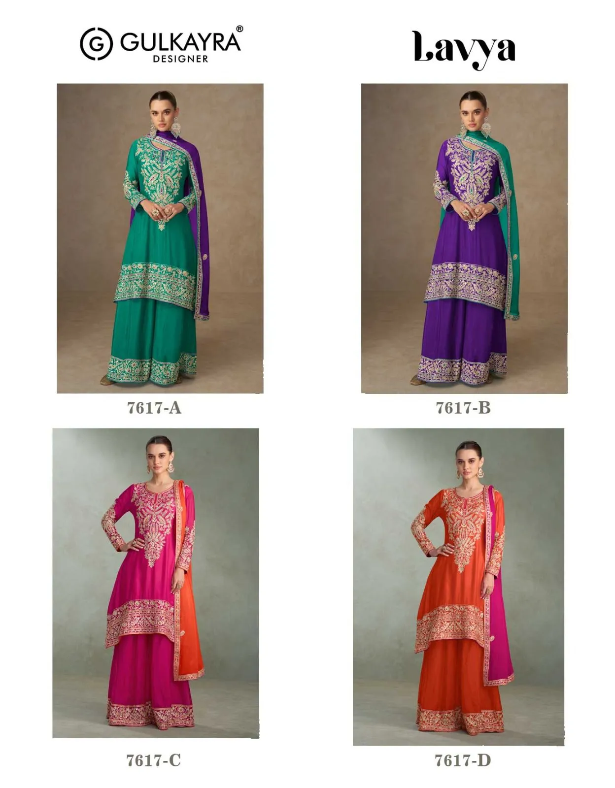 Gulkaya Lavya Real Chinon Designer Festive Wear Suits — Designer Readymade Suits, Vardan Ethnic wholesale from Surat - Gallery Image 3