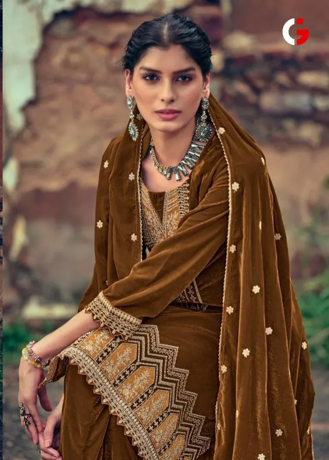 Gull Jee Maria B Velvet Embroidered Salwar Suit Catalog
