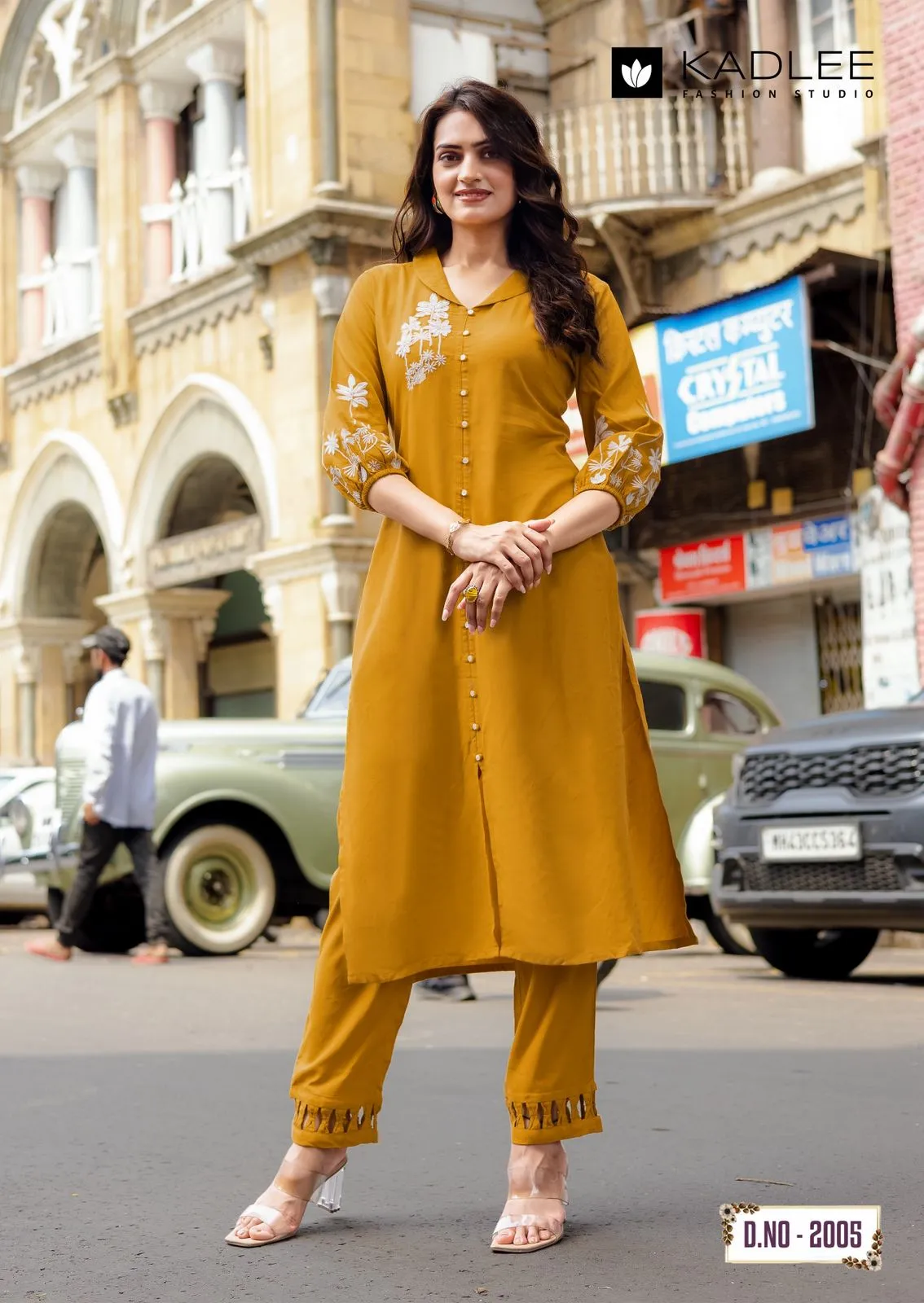 Kadlee Silver Stone Rayon Threadwork Casual Wear