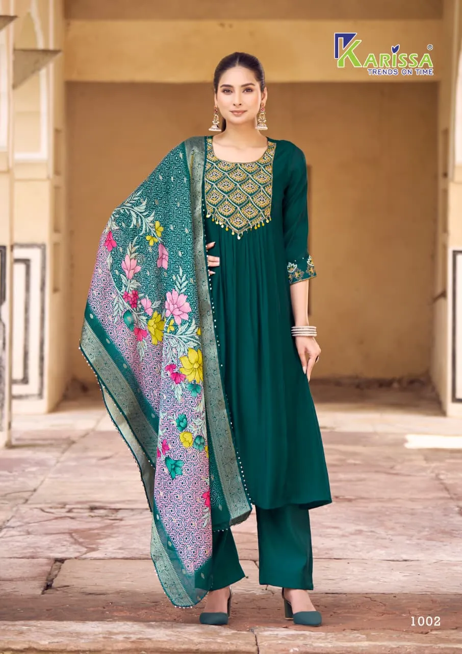 Karissa Simran Viscose Mall Kurti Bottom And Dupatta Set