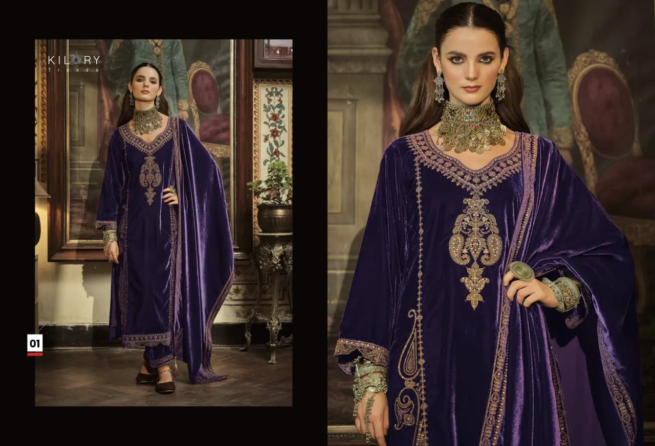Kilory Surmayi Velvet With Embroidery Work Salwar Suit Catalog - Image 13