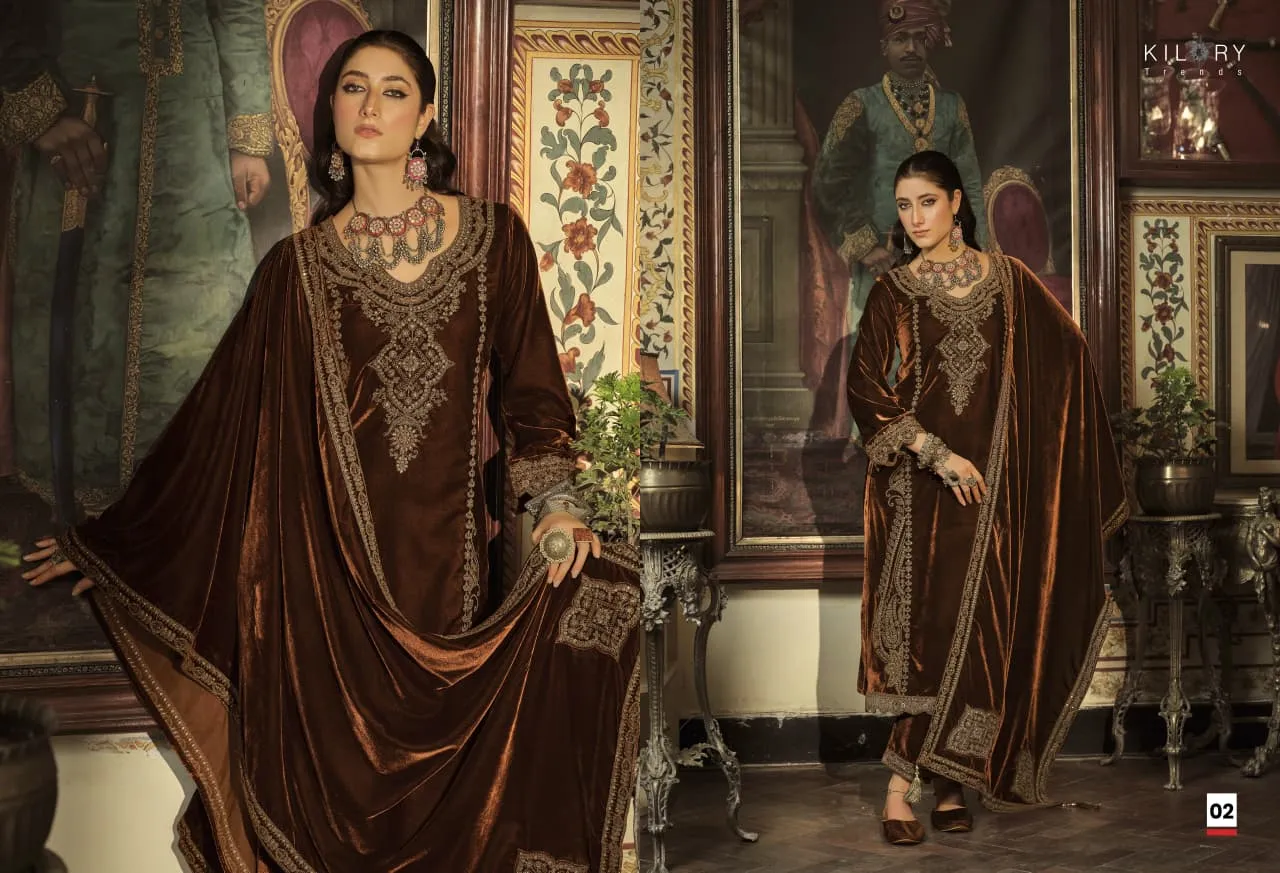Kilory Surmayi Velvet With Embroidery Work Salwar Suit Catalog - Image 17