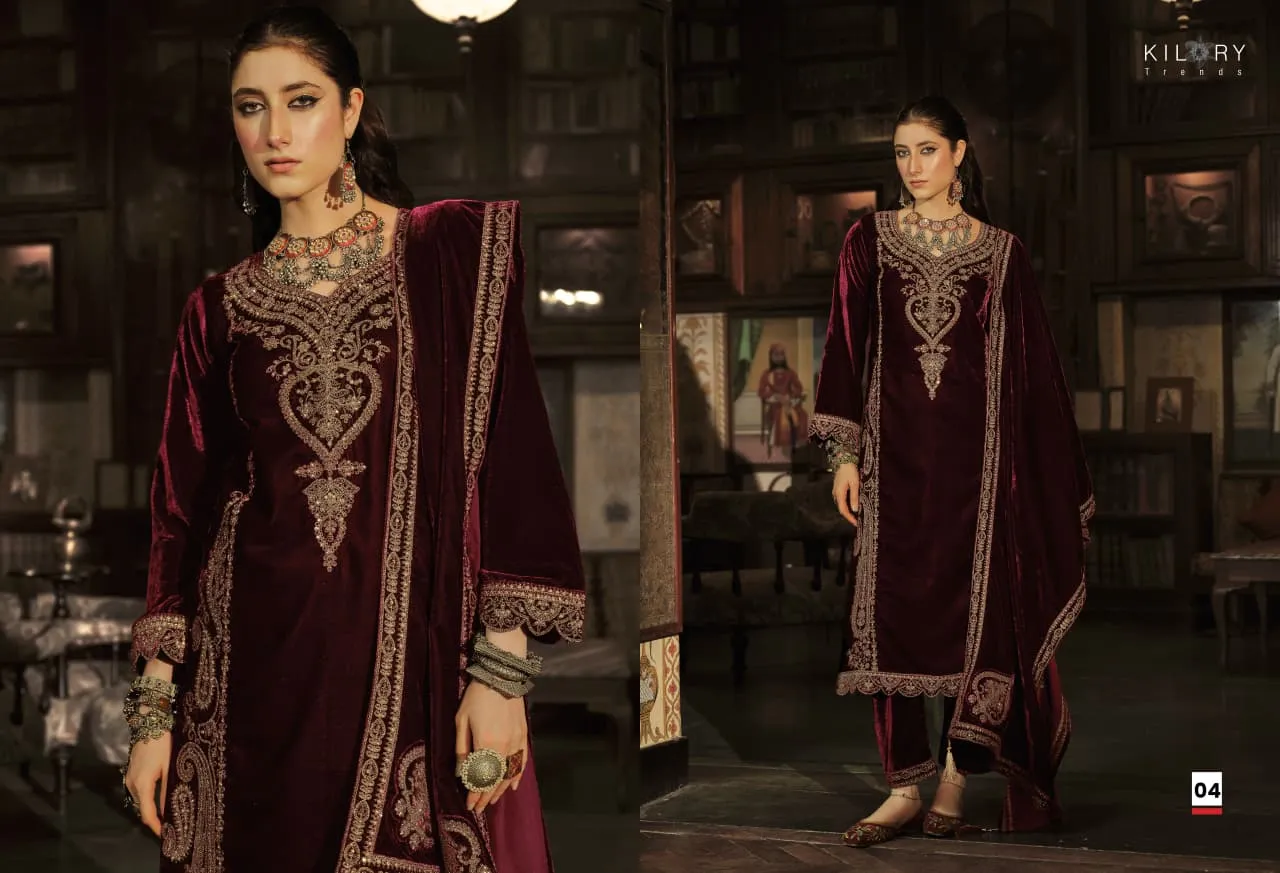 Kilory Surmayi Velvet With Embroidery Work Salwar Suit Catalog - Image 2
