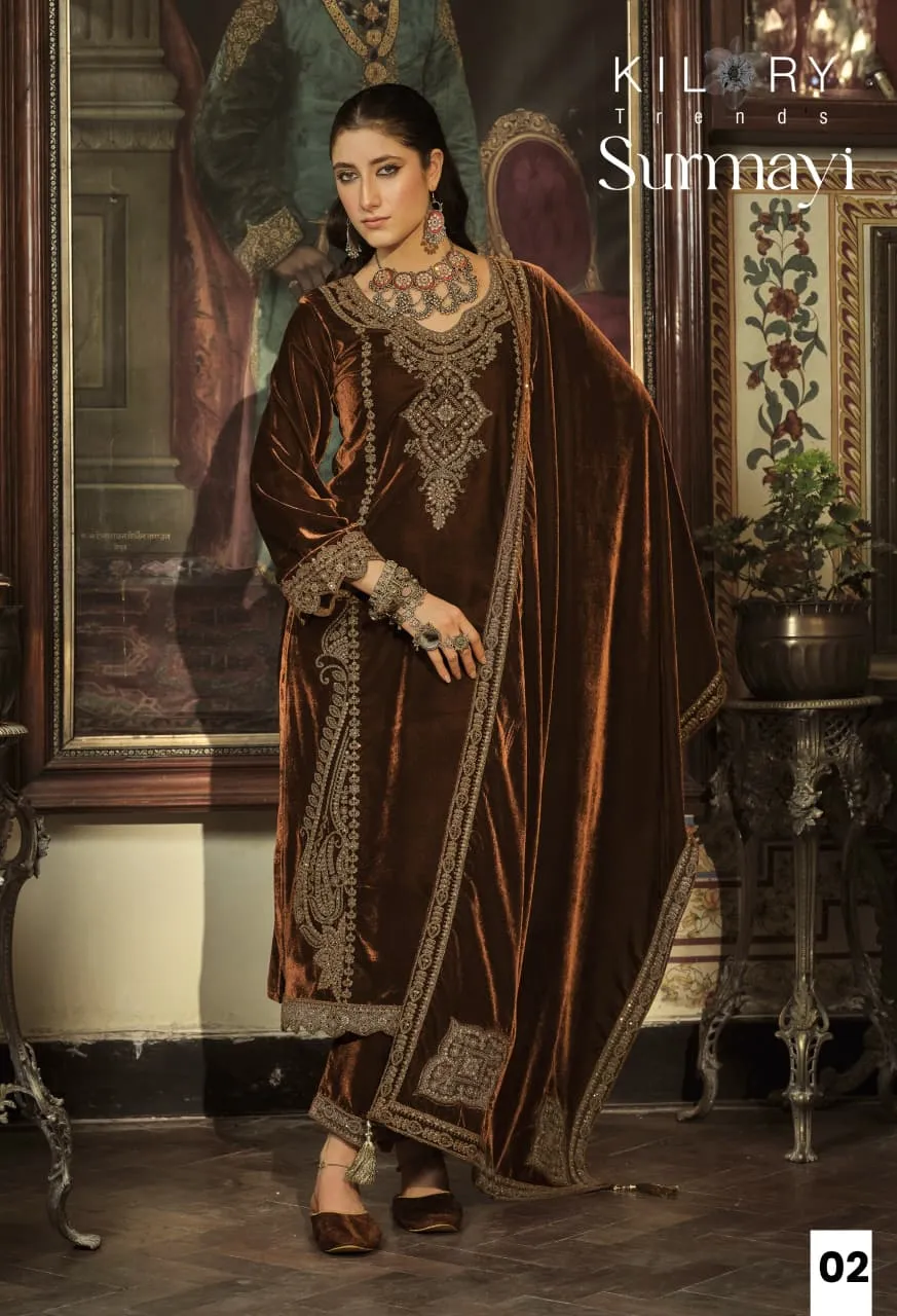 Kilory Surmayi Velvet With Embroidery Work Salwar Suit Catalog - Image 4