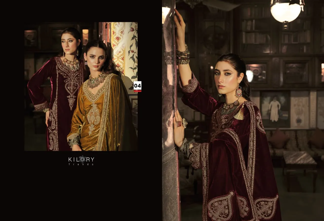 Kilory Surmayi Velvet With Embroidery Work Salwar Suit Catalog - Image 6