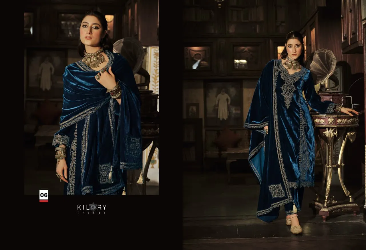 Kilory Surmayi Velvet With Embroidery Work Salwar Suit Catalog - Image 7