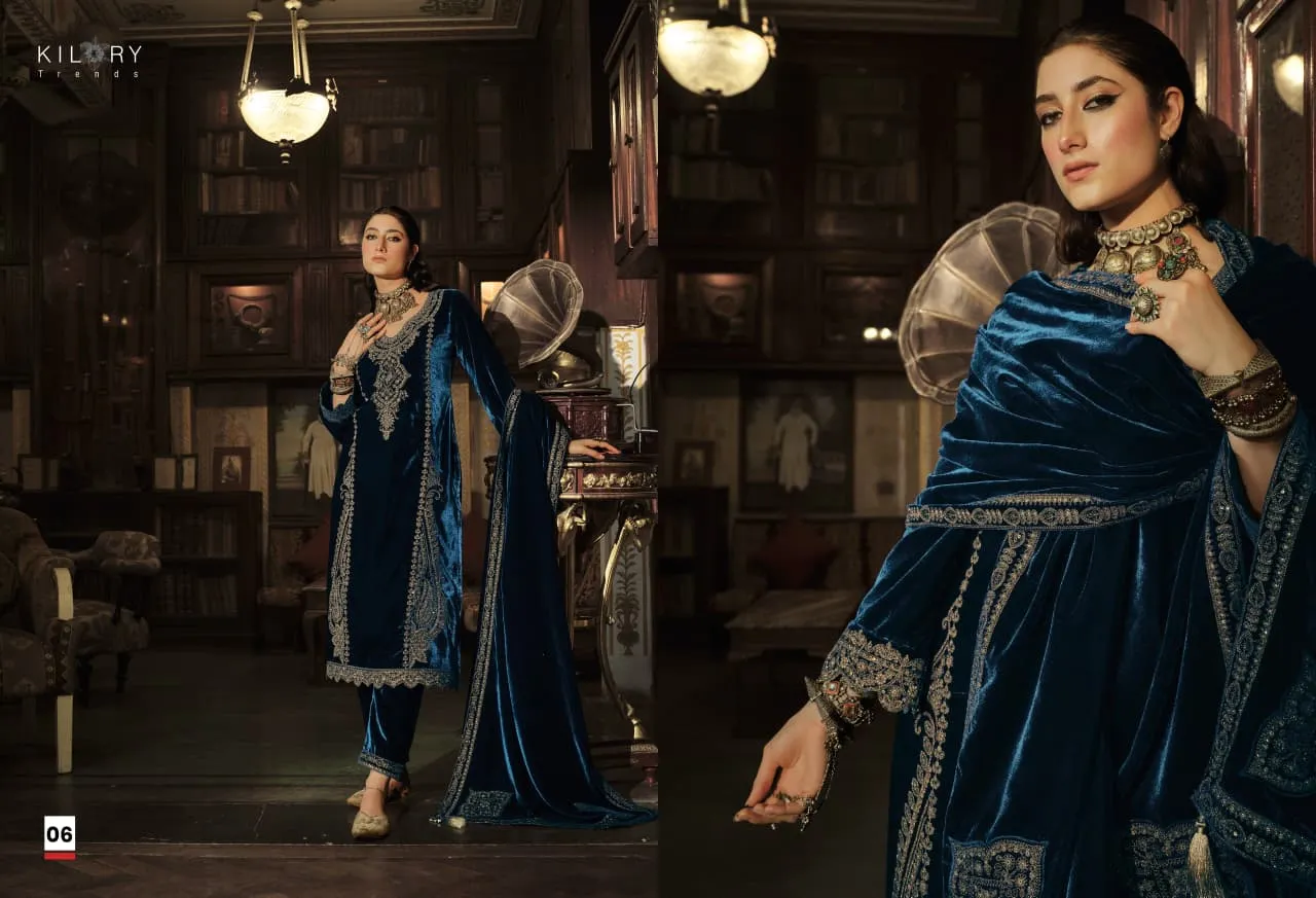 Kilory Surmayi Velvet With Embroidery Work Salwar Suit Catalog - Image 9
