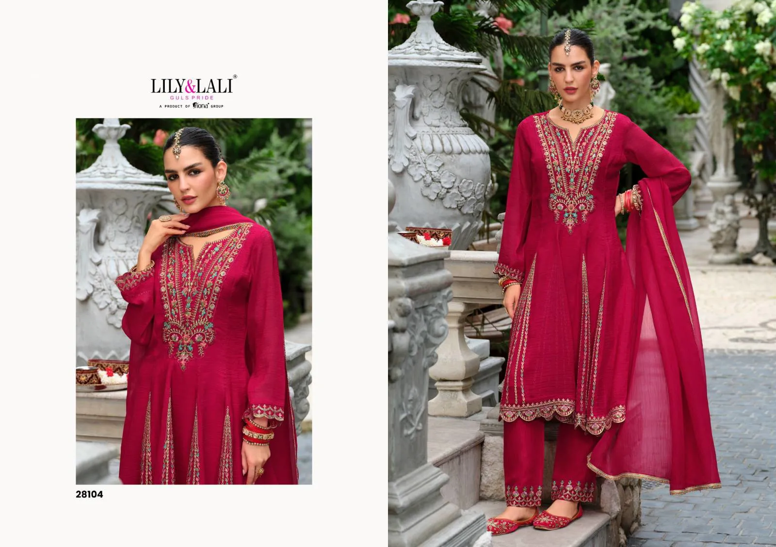 Lily And Lali Karwa Anarkali 2025 Silk Readymade Catalog - Image 7