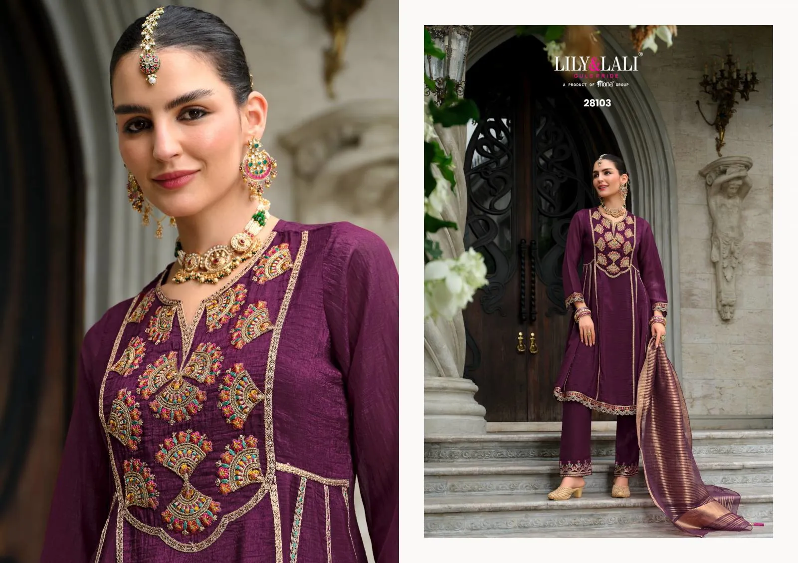 Lily And Lali Karwa Anarkali 2025 Silk Readymade Catalog - Image 9