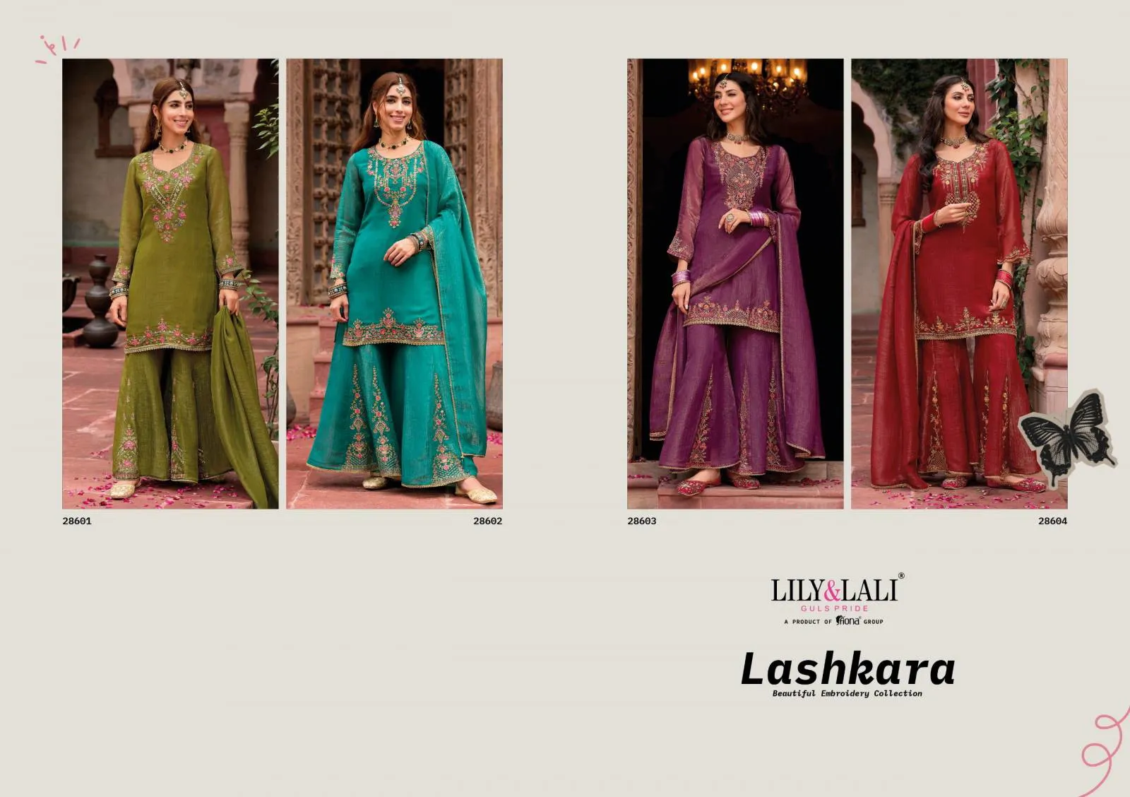 Lily And Lali Lashkara Silk Embroidery And Handwork Suit - Image 5